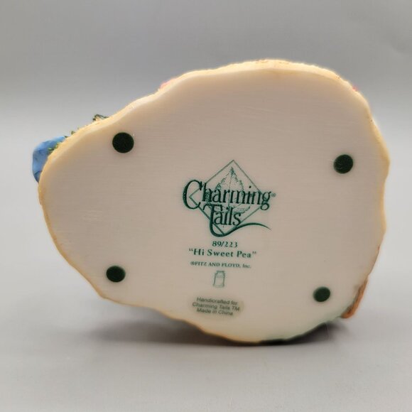 Charming Tails Hi Sweet Pea Figurine Fitz & Floyd Mouse & Flowers Collectible - Picture 8 of 8